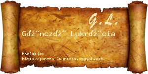 Göncző Lukrécia névjegykártya